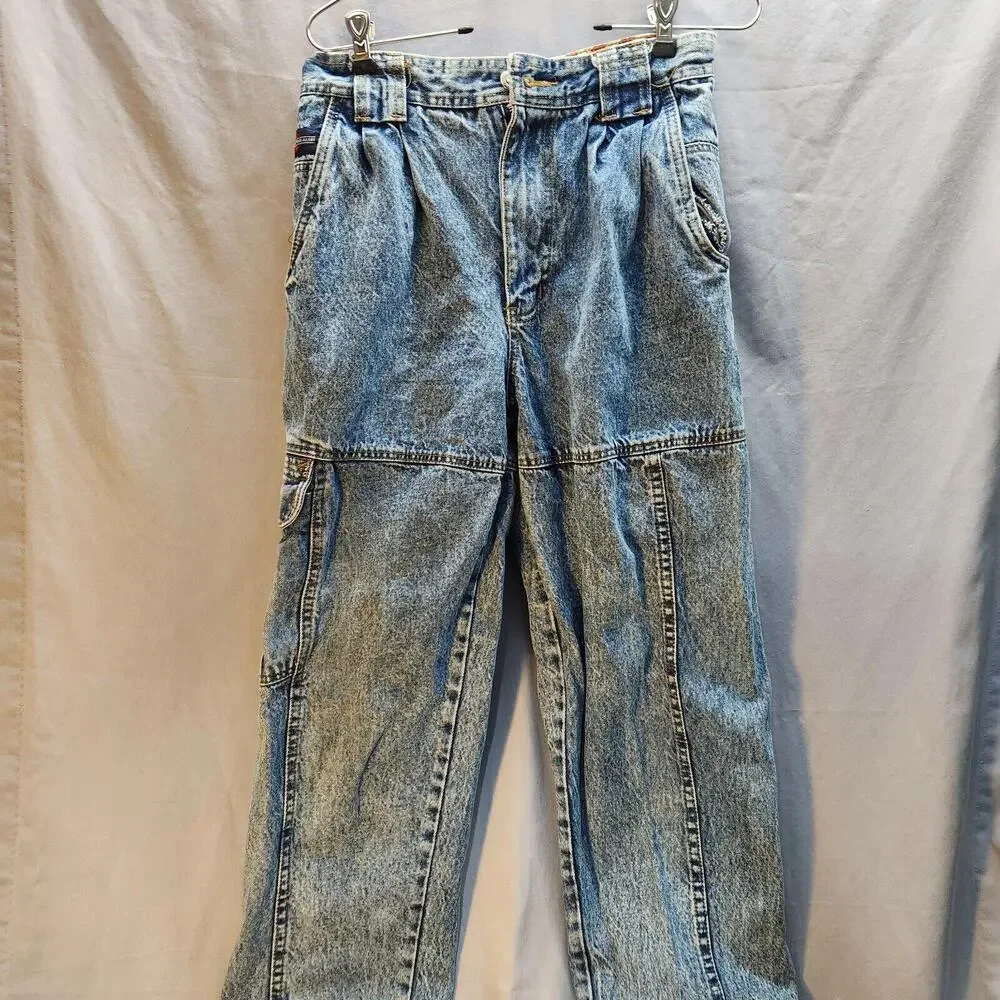 Vintage Rare Bugle Boy Toxic Alert Acid Washed Jeans Size 30x32